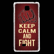 Coque LG F5 Keep Calm and Fight Rouge