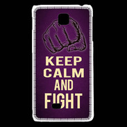 Coque LG F5 Keep Calm and Fight Violet