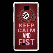 Coque LG F5 Keep Calm and Fist Rouge