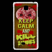 Coque LG F5 Keep Calm and Kill Zombies Orange