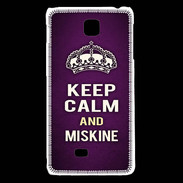 Coque LG F5 Keep Calm and Miskine Violet