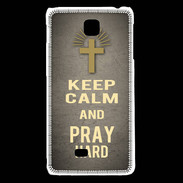 Coque LG F5 Keep Calm and Pray Christian Gris
