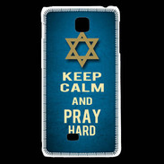 Coque LG F5 Keep Calm and Pray jewish BLeu