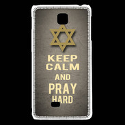 Coque LG F5 Keep Calm and Pray jewish Gris