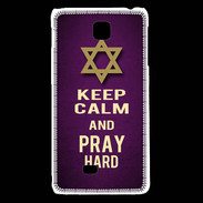 Coque LG F5 Keep Calm and Pray jewish Violet