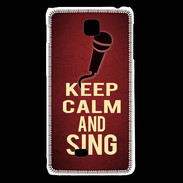 Coque LG F5 Keep Calm and Sing Rouge