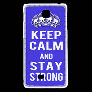 Coque LG F5 Keep Calm and Stay strong Bleu