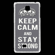 Coque LG F5 Keep Calm and Stay strong Gris