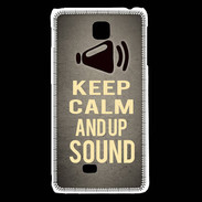 Coque LG F5 Keep Calm and Up Sound Gris