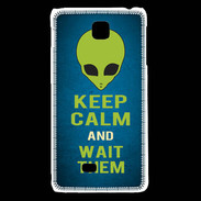 Coque LG F5 Keep Calm and Wait Alien Bleu