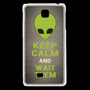 Coque LG F5 Keep Calm and Wait Alien Gris
