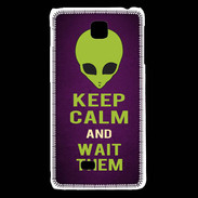 Coque LG F5 Keep Calm and Wait Alien Violet