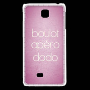 Coque LG F5 Boulot Apéro Dodo Rose ZG