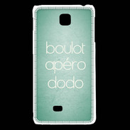 Coque LG F5 Boulot Apéro Dodo Vert ZG