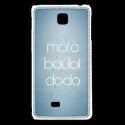 Coque LG F5 Moto Boulot Dodo Bleu ZG