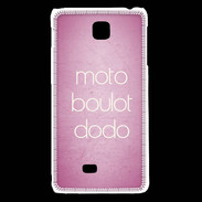 Coque LG F5 Moto Boulot Dodo rose ZG