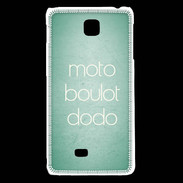 Coque LG F5 Moto Boulot Dodo Vert ZG