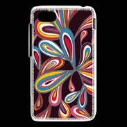 Coque Blackberry Q5 Flower power sur fond noir