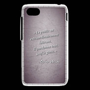 Coque Blackberry Q5 Public génie Violet Citation Oscar Wilde