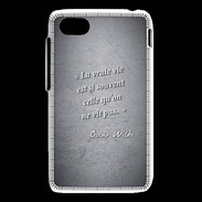 Coque Blackberry Q5 Vrai vie Noir Citation Oscar Wilde