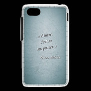 Coque Blackberry Q5 Aimer Turquoise Citation Oscar Wilde