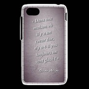 Coque Blackberry Q5 Maison coeur Violet Citation Oscar Wilde