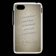 Coque Blackberry Q5 La musique Sepia Citation Oscar Wilde