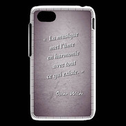Coque Blackberry Q5 La musique Violet Citation Oscar Wilde