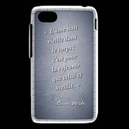 Coque Blackberry Q5 Ame nait Bleu Citation Oscar Wilde