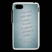 Coque Blackberry Q5 Ame nait Turquoise Citation Oscar Wilde