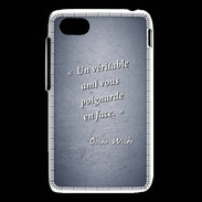 Coque Blackberry Q5 Ami poignardée Bleu Citation Oscar Wilde