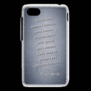 Coque Blackberry Q5 Bons heureux Bleu Citation Oscar Wilde