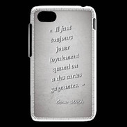 Coque Blackberry Q5 Cartes gagnantes Gris Citation Oscar Wilde