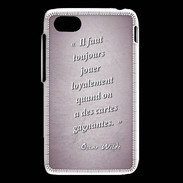 Coque Blackberry Q5 Cartes gagnantes Rose Citation Oscar Wilde