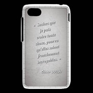 Coque Blackberry Q5 Croire Gris Citation Oscar Wilde