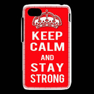 Coque Blackberry Q5 Keep Calm Stay Strong Rouge