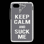 Coque Blackberry Q5 Keep Calm Suck me Gris