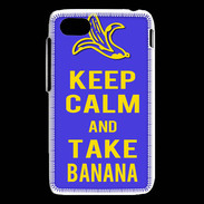 Coque Blackberry Q5 Keep Calm Take Banana Bleu