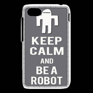 Coque Blackberry Q5 Keep Calm Be a Robot Gris
