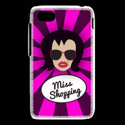 Coque Blackberry Q5 Miss Shopping Brune
