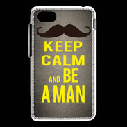 Coque Blackberry Q5 Keep Calm Be a Man Gris