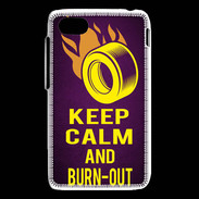 Coque Blackberry Q5 Keep Calm and Burn Out violet