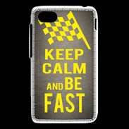 Coque Blackberry Q5 Keep Calm and Be Fast Gris