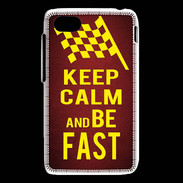 Coque Blackberry Q5 Keep Calm and Be Fast Rouge