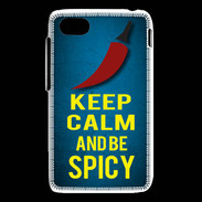 Coque Blackberry Q5 Keep Calm and Be Spicy Bleu