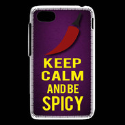 Coque Blackberry Q5 Keep Calm and Be Spicy Violet