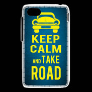Coque Blackberry Q5 Keep Calm and Take o road 2 Bleu