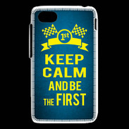 Coque Blackberry Q5 Keep Calm and Be the First Bleu