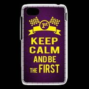 Coque Blackberry Q5 Keep Calm and Be the First Violet