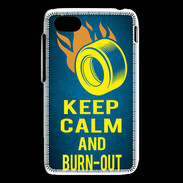 Coque Blackberry Q5 Keep Calm and Burn Out Bleu